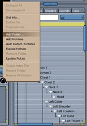 Adding a content folder to Carrara's browser